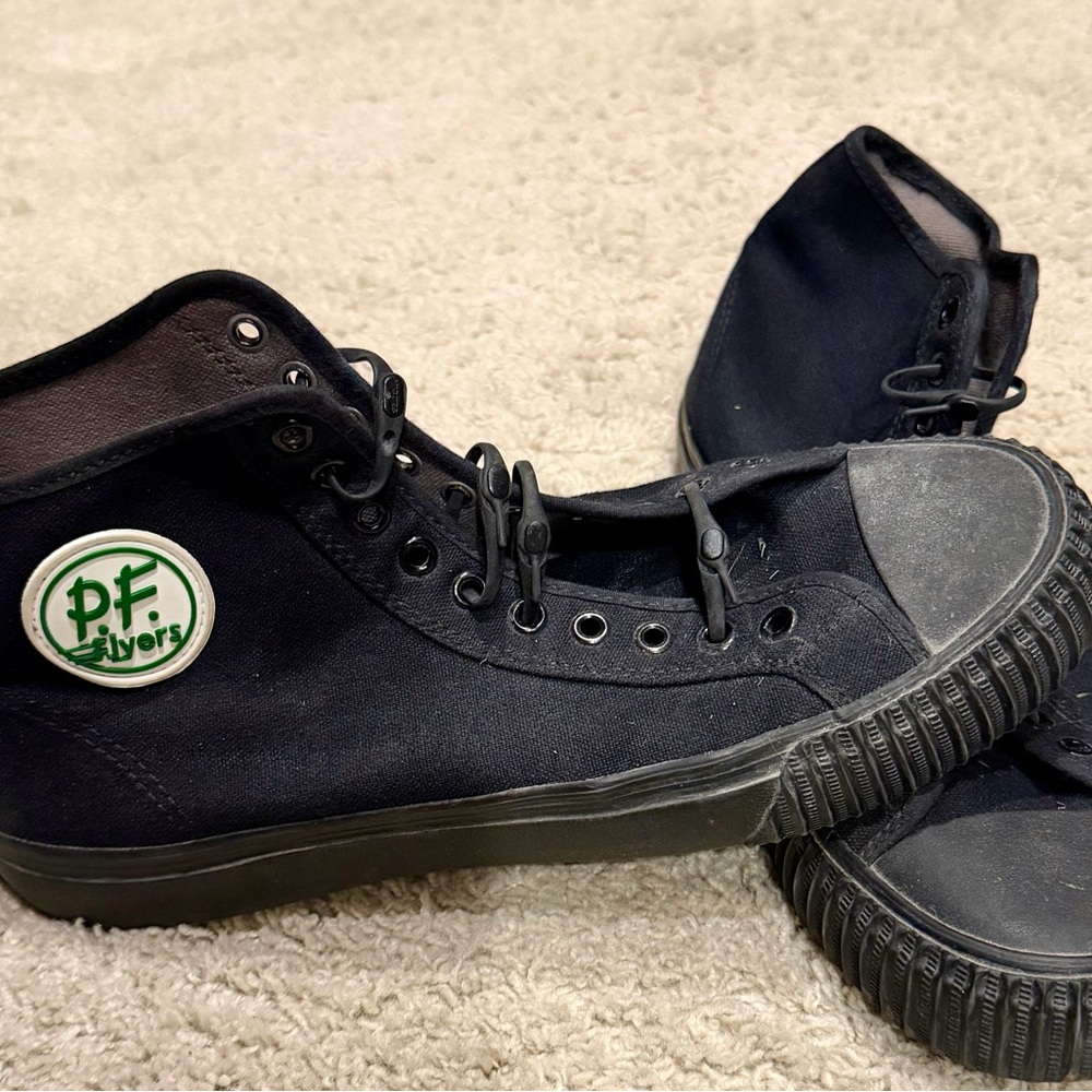 P.F. Flyers Black High-Top Athletic Shoes